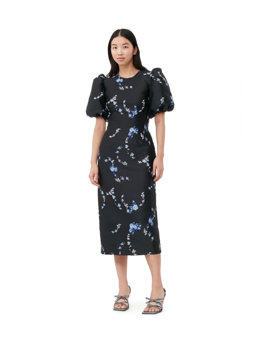 GANNI 3D Jacquard Open Back Midi
Dress  38/US 6